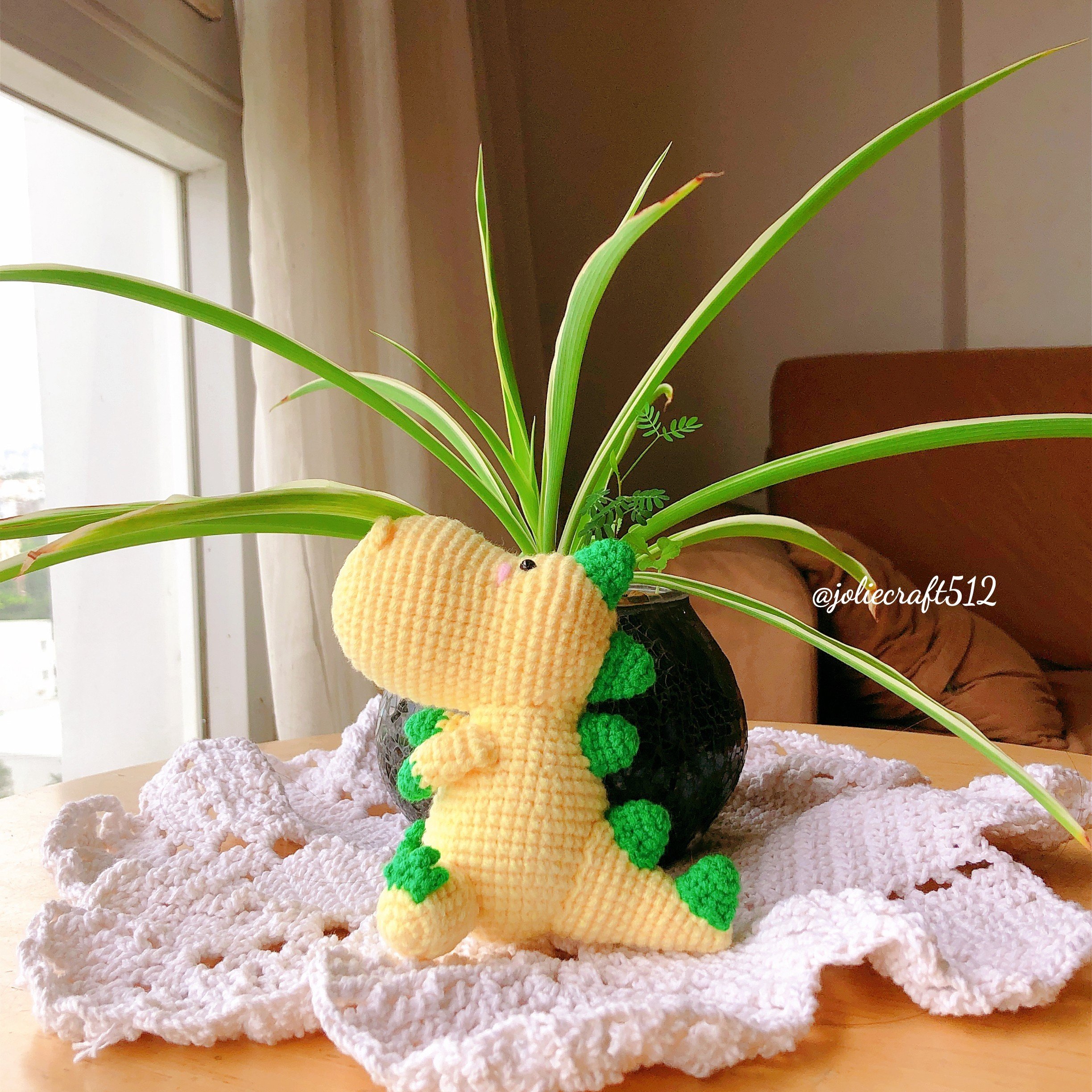 Gấu bông đan len - khủng long handmade