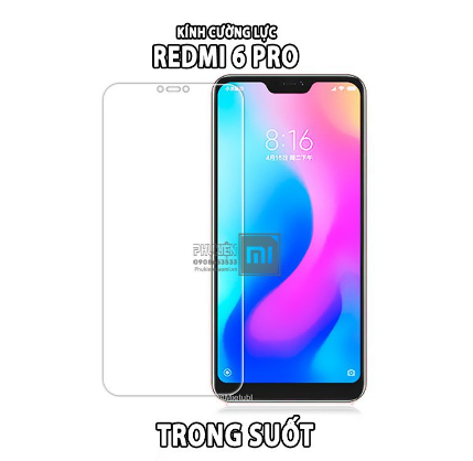 Kính cường lực Xiaomi Redmi 6 Pro / Mi A2 Lite trong suốt 9H