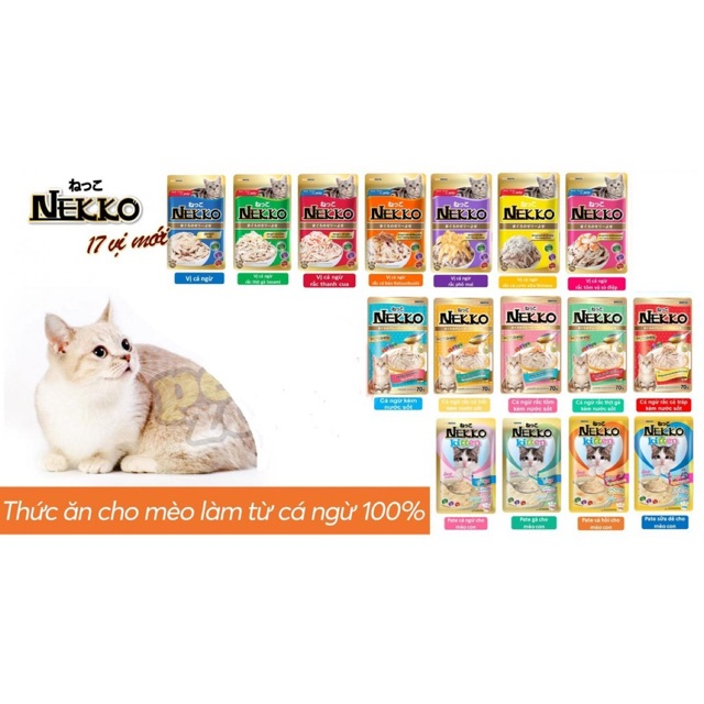 [Pate mèo] Pate Nekko dạng gói cho mèo 70gr - Hakii