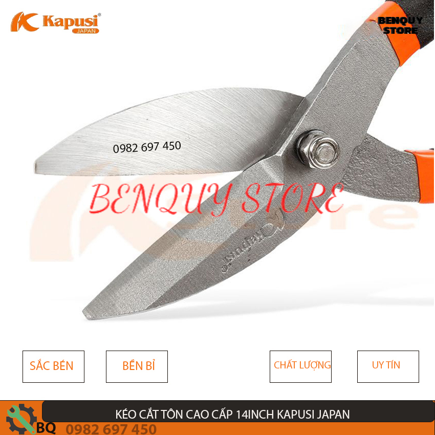Kéo cắt tôn cao cấp kapusi japan 14 inch - kéo cắt đa năng cắt tôn, cắt sắt tấm sản xuất theo tiêu chuẩn nhật bản.