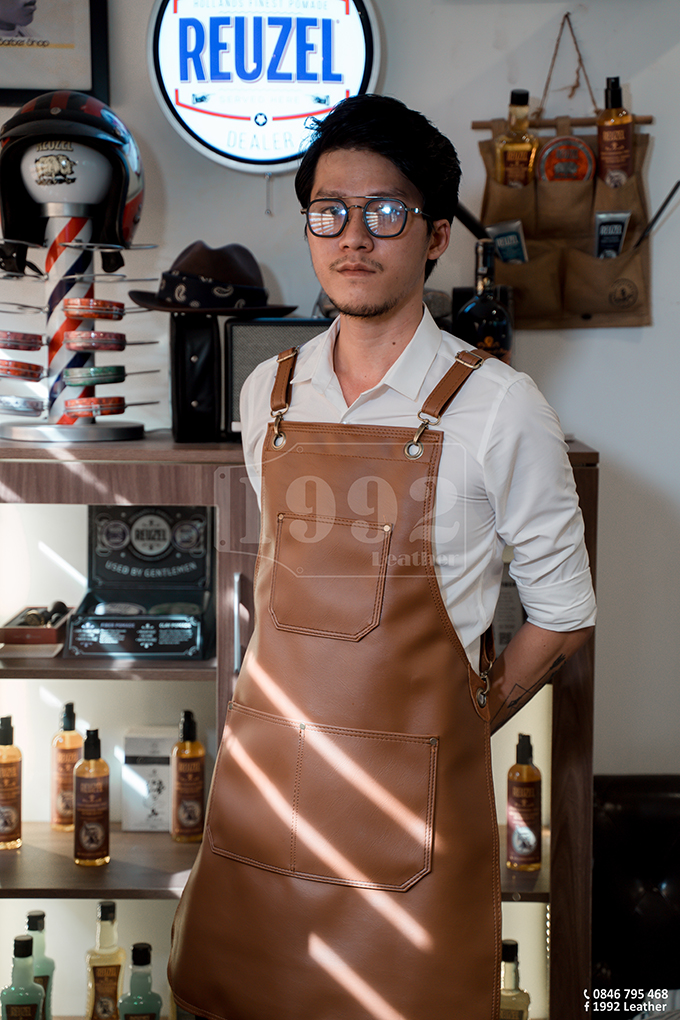 tạp dề full da cho barber bartender baristar