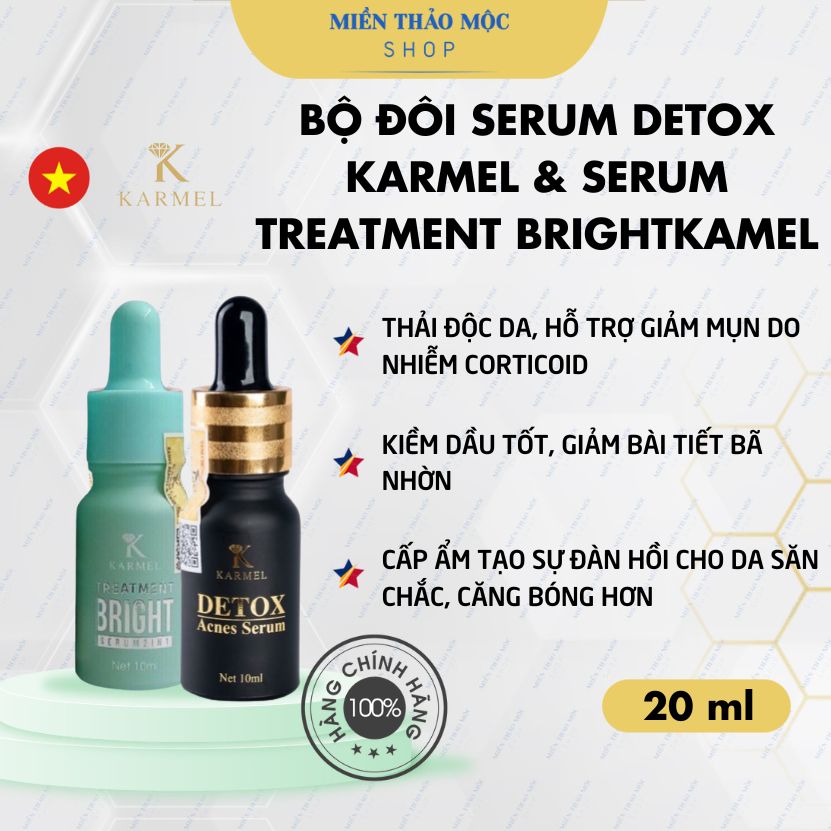 KARMEL - Bộ đôi serum mờ thâm nám mụn sáng da Detox Karmel & Serum Treatment Bright Karmel