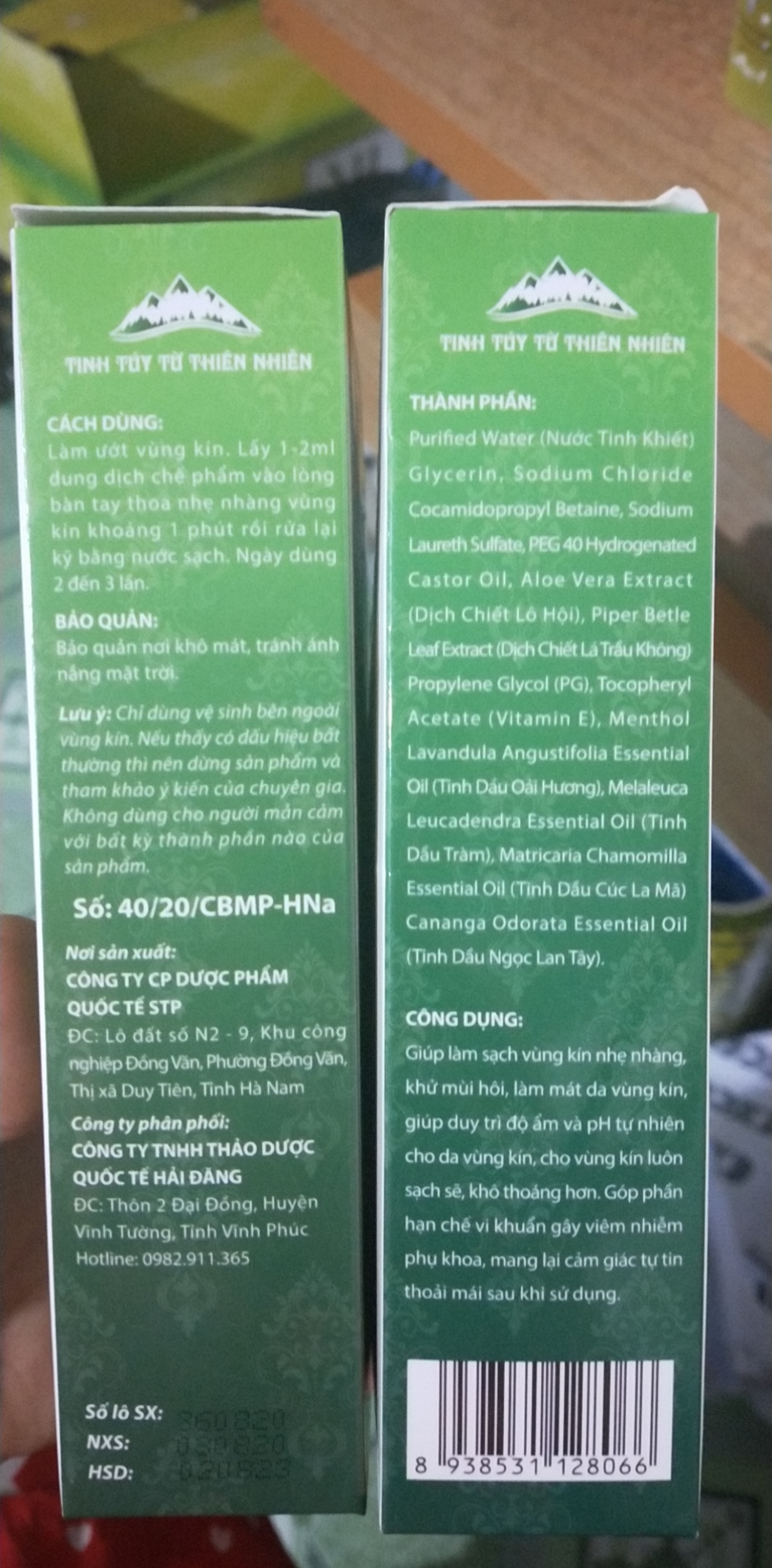 Dung dịch vệ sinh phụ nữ trầu không