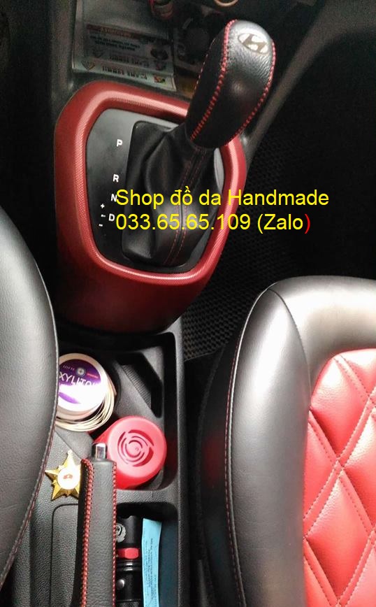 Bọc da cần số & phanh tay xe Hyundai I10 (AT) số tự động băng da bò
