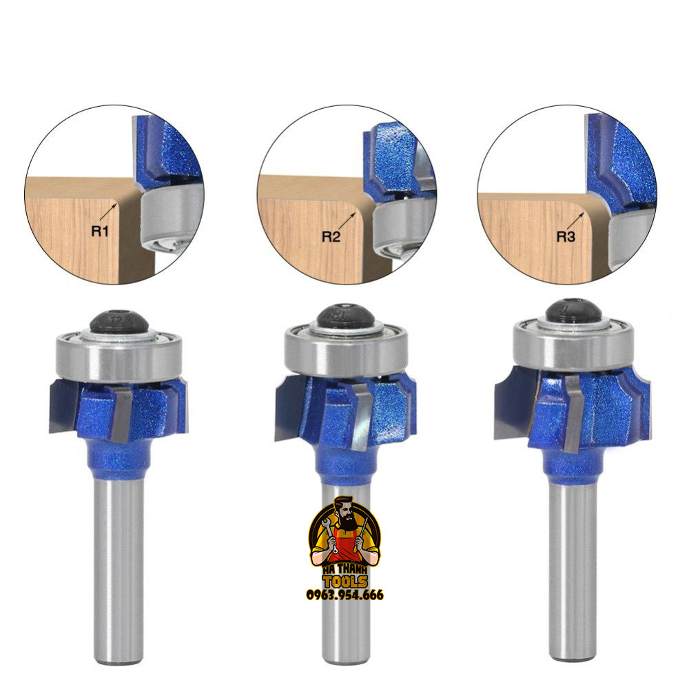 Mũi Gọt Cạnh Chỉ 4 Cánh - Cốt 6.35mm ( R1,R2,R3 )