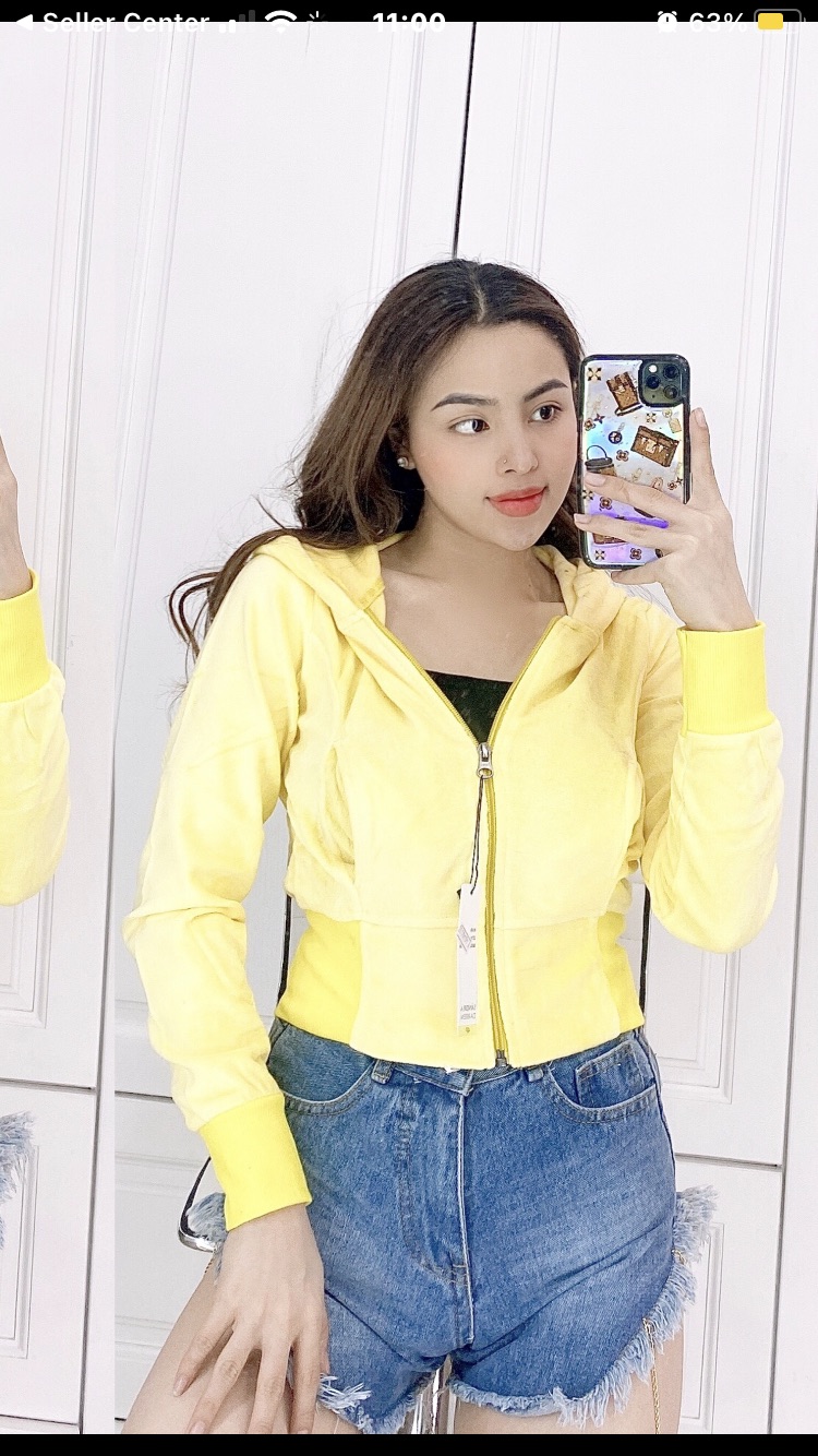 [HCM]Áo khoác Nhung khỉ crop top(size 35-55kg)