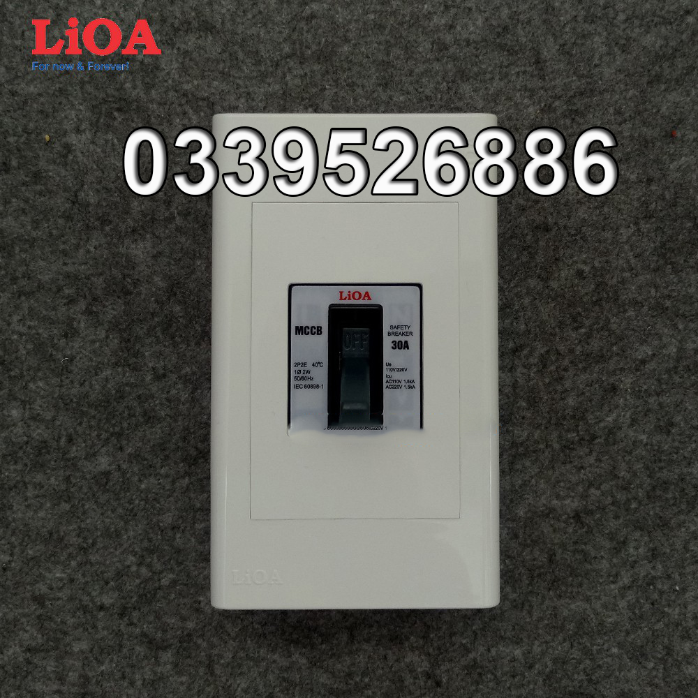Combo cầu dao tự động an toàn (APTOMAT) LiOA 20A loại 2 cực 1 tiếp điểm - Lắp nổi lớn