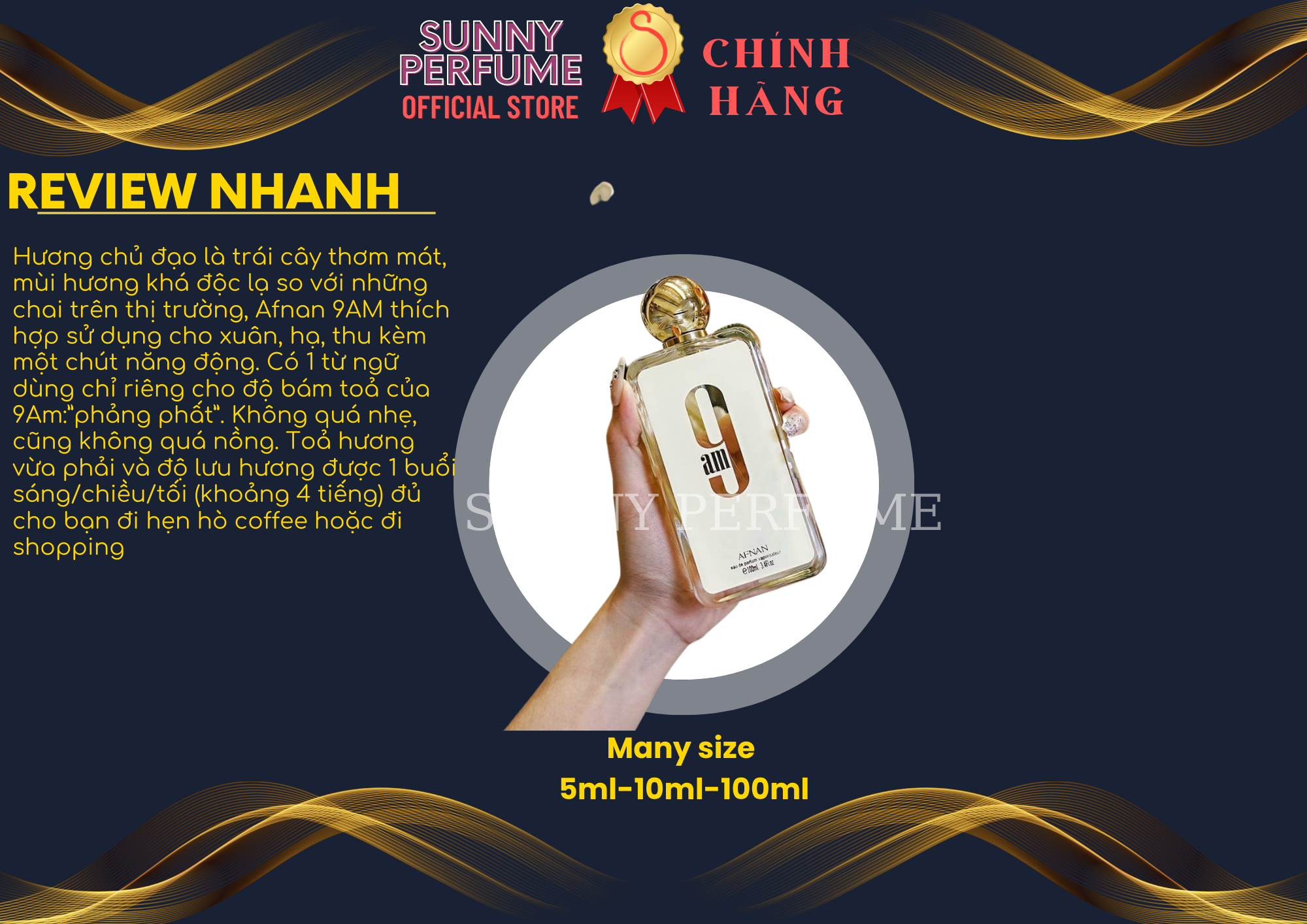 Nước hoa chính hãng nam nữ unisex 9AM mẫu thử 5ml 10ml