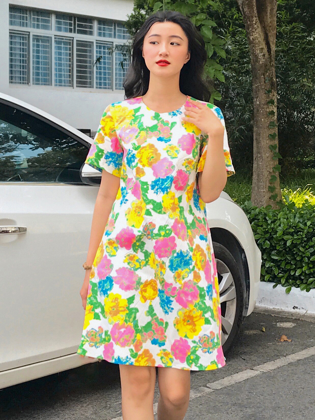 Đầm basic Mauve Summer Khaki dress