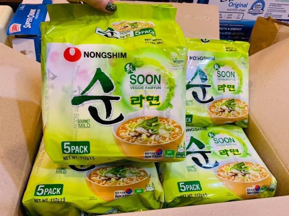 1 LỐC 5 GÓI MÌ RAU NẤM CHAY NONGSHIM - HÀN QUỐC