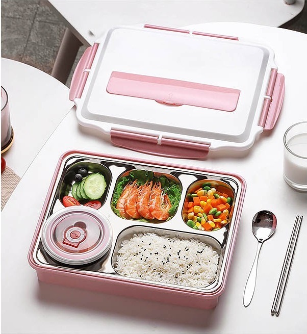 [HCM]KHAY CƠM PHẦN GIỮ NHIỆT INOX 5 NGĂN