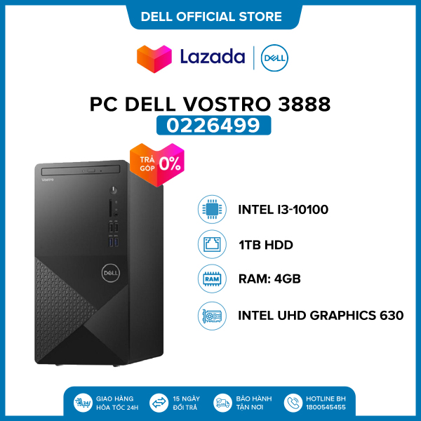 Bảng giá Máy tính để bàn Dell Vostro 3888 (Intel / i3-10100 / 4GB RAM / 1TB HDD / McAfeeMDS / Win 10 Home SL) l Black l 70226499 l HÀNG CHÍNH HÃNG Phong Vũ