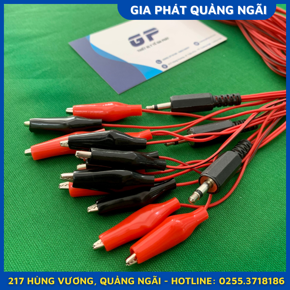 Dây máy điện châm 4 đầu ra chuôi nhựa phụ kiện máy châm cứu xung điện chuôi nhựa
