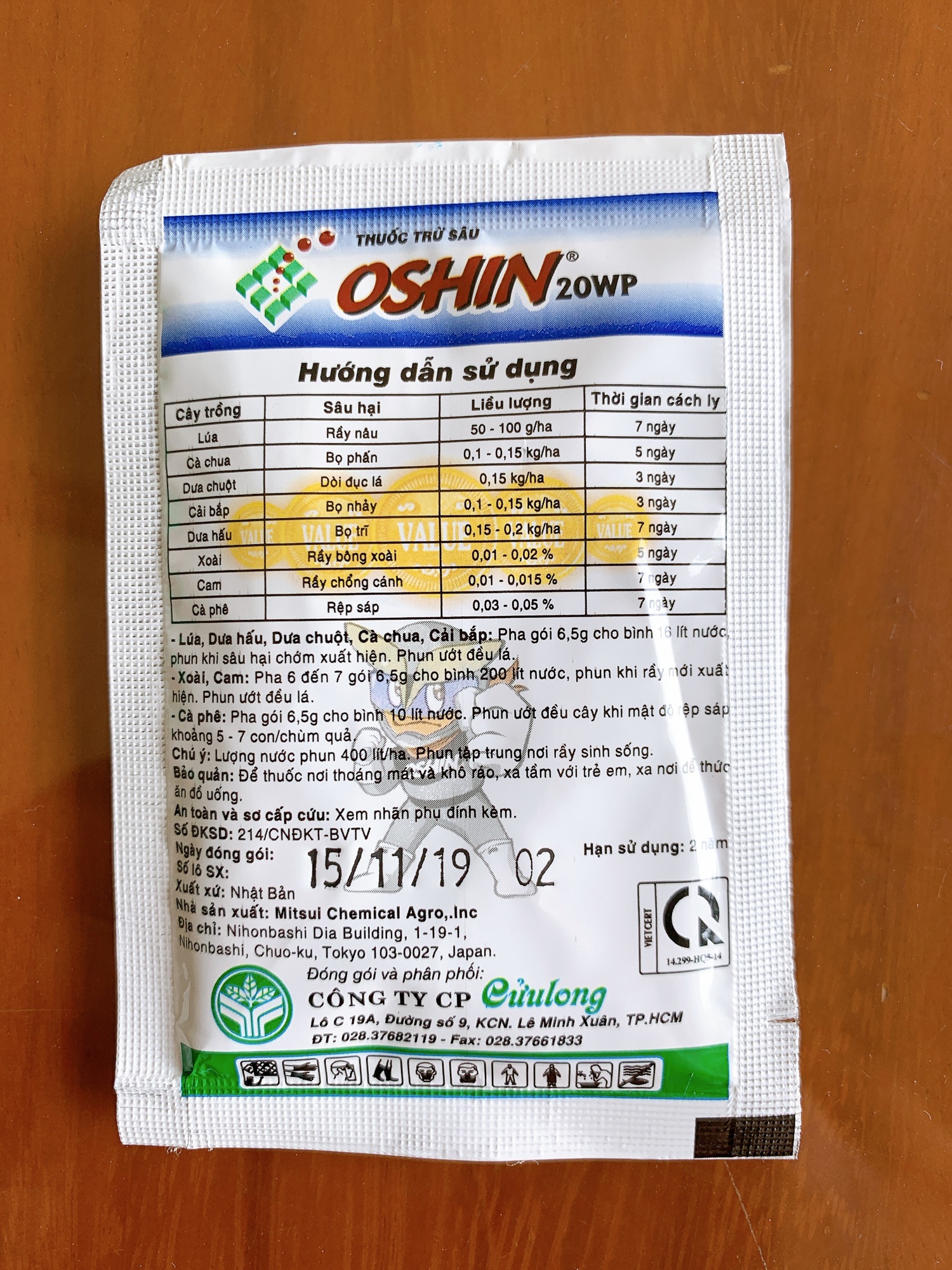 Oshin trừ rầy, rệp sáp, bọ trĩ 6.5gr