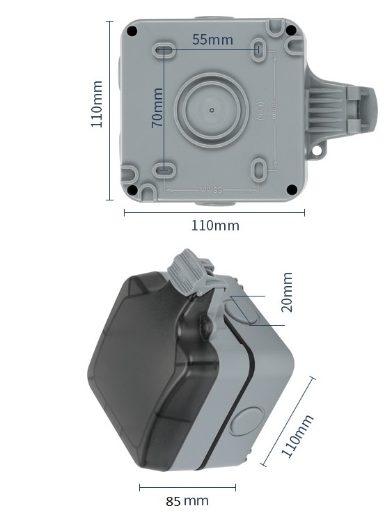 Ổ cắm chống nước ngoài trời IP66