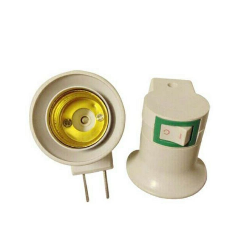 Bộ 2 Đuôi đèn tròn E27 phích cắm công tắc