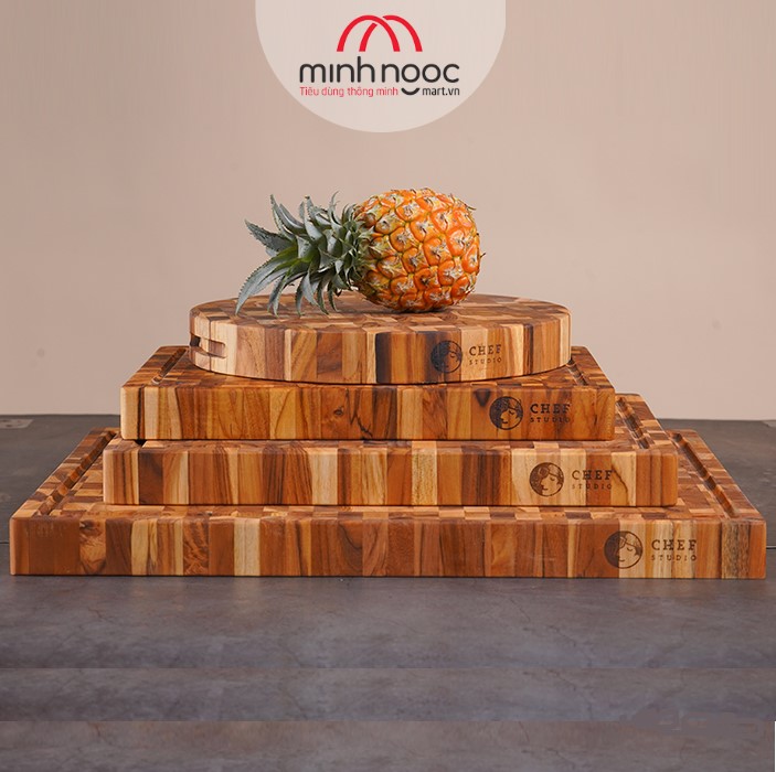 Thớt gỗ Teak Chef Studio hình chữ nhật, nhiều kích cỡ lựa chọn. Dùng cắt