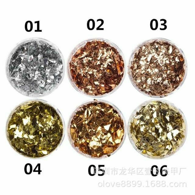 Sét Nhũ Giấy Vàng Bạc Trang Trí Móng Nail