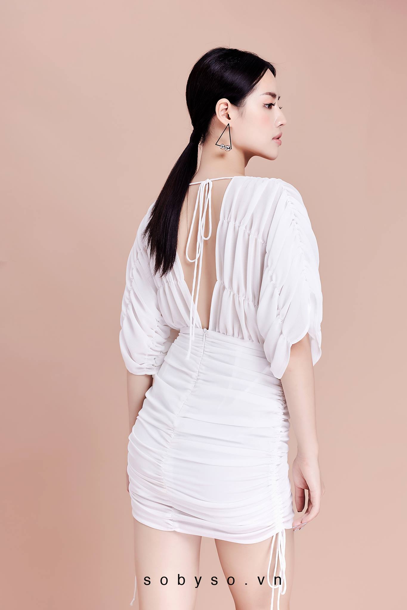 SO BY SO - BLAIN Đầm voan cổ xẻ sâu 1170