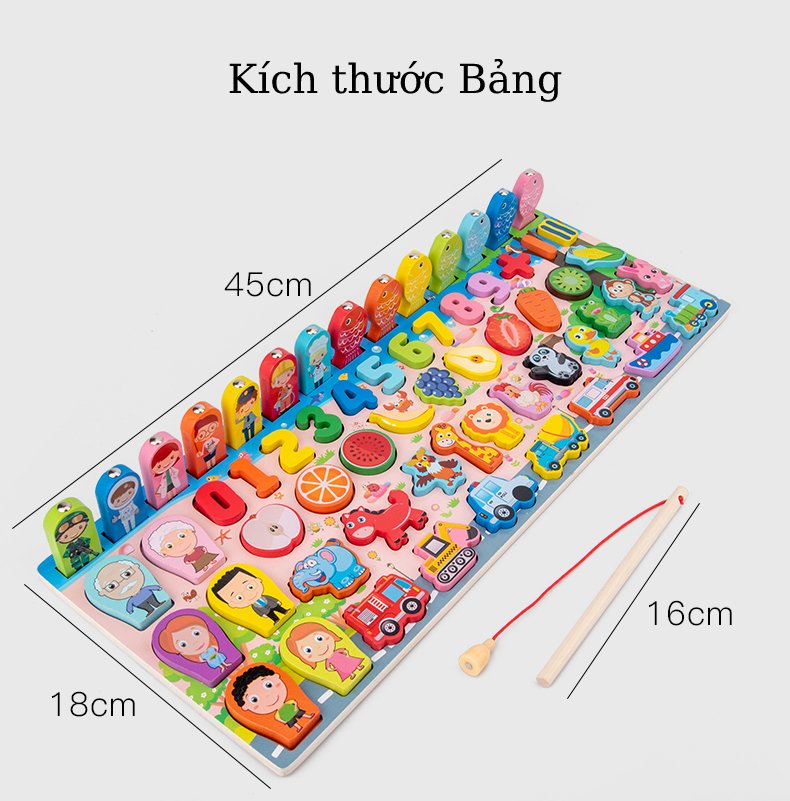 Bộ Bảng Câu Cá Thông Minh Bằng Gỗ