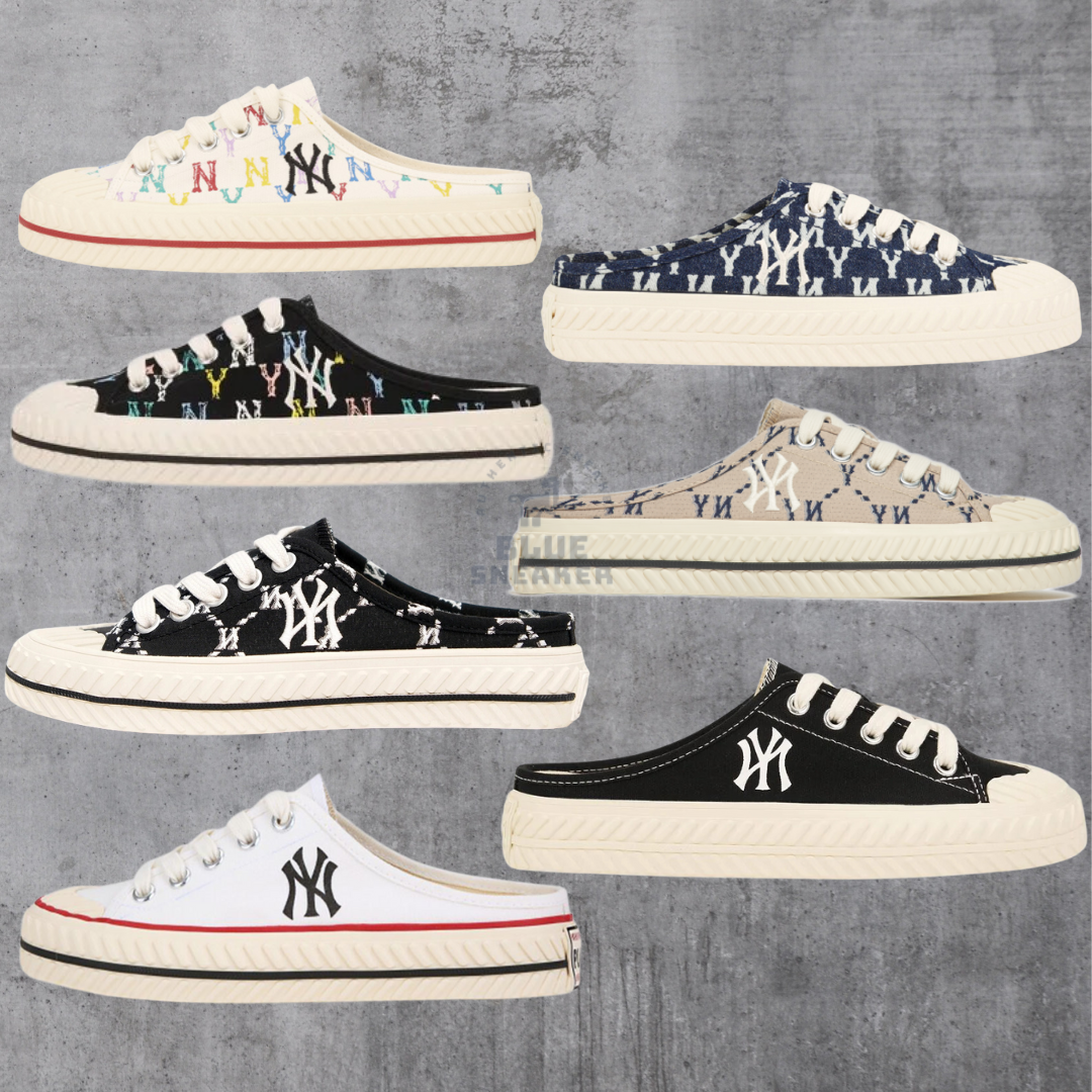 [CHÍNH HÃNG] Giày đạp gót MLB Mule màu đen dễ mang, MLB NY, BLUE SNEAKER 1999