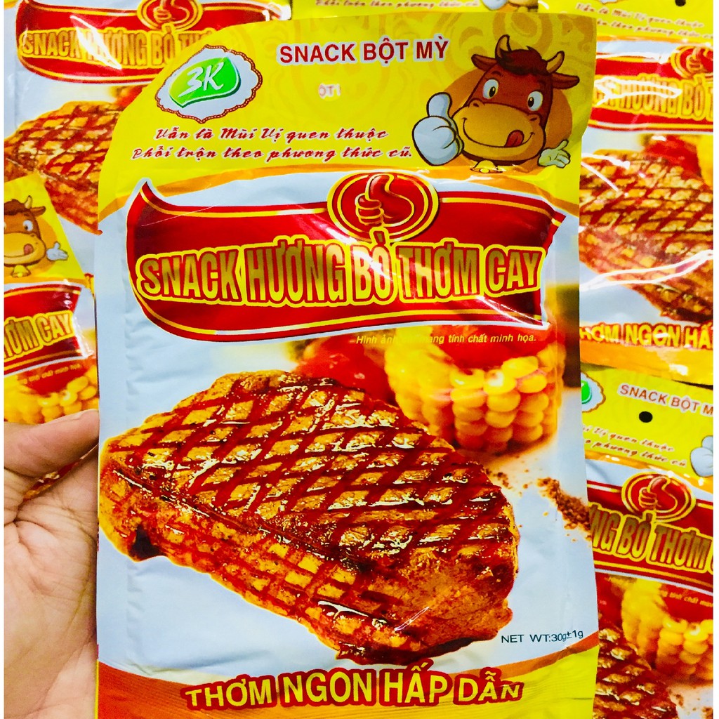 BỊCH 30 GÓI SNACK HƯƠNG BÒ THƠM CAY NGON TUYỆT