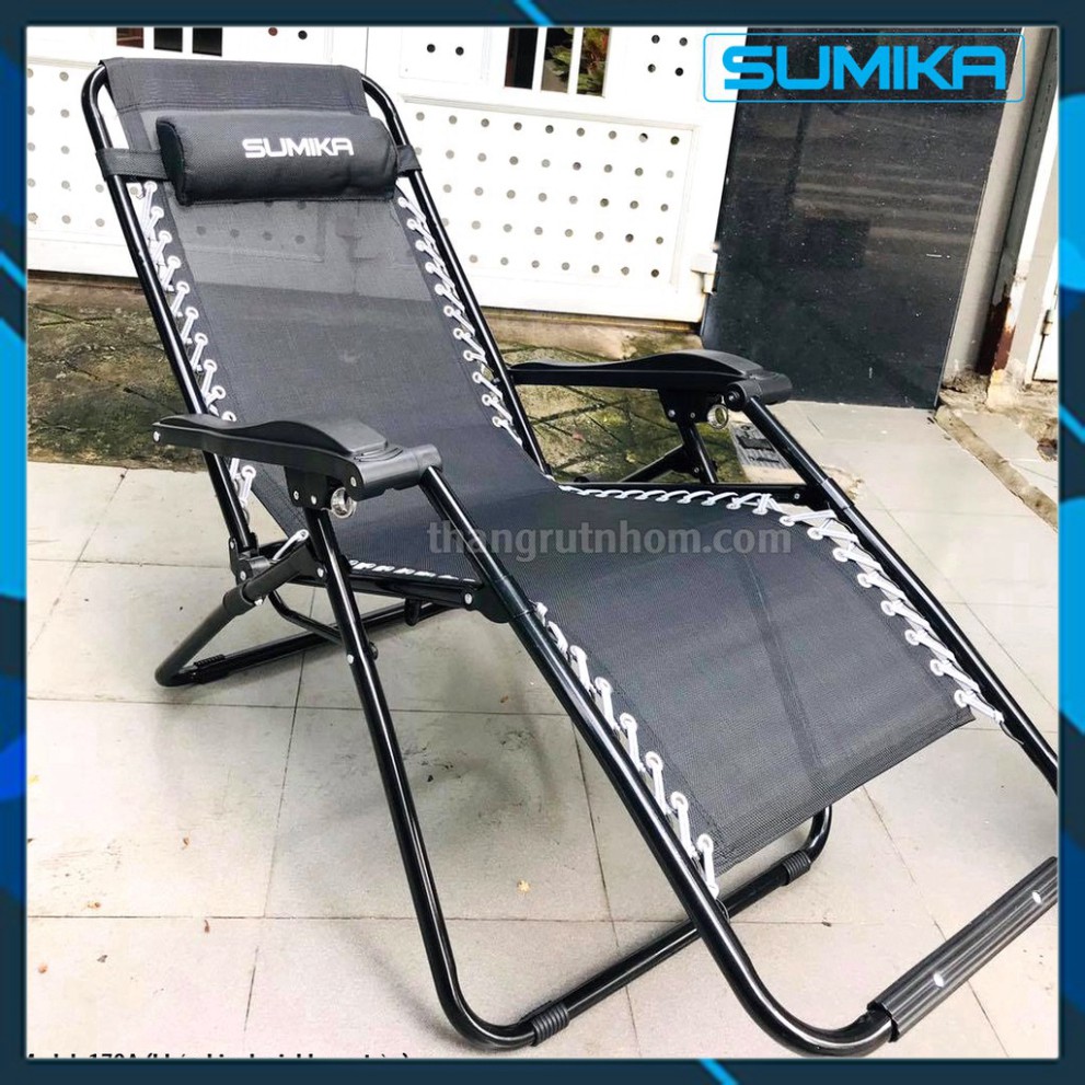 [HCM]Ghế xếp thư giãn SUMIKA 179A (Khóa kim loại vải lưới Textilene thoáng khí tải trọng 200kg)