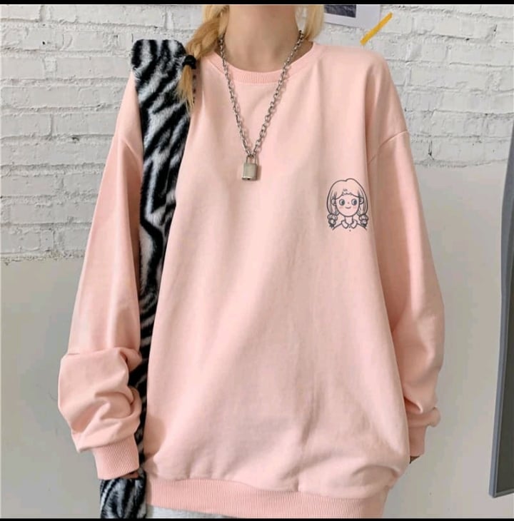 ÁO nỉ sweater họa tiết cậu bé và cô bé