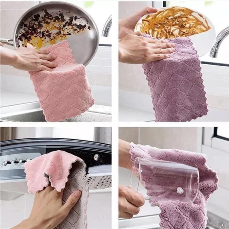 Combo 5 Khăn Lau Bát Đĩa Đa Năng Thấm Hút