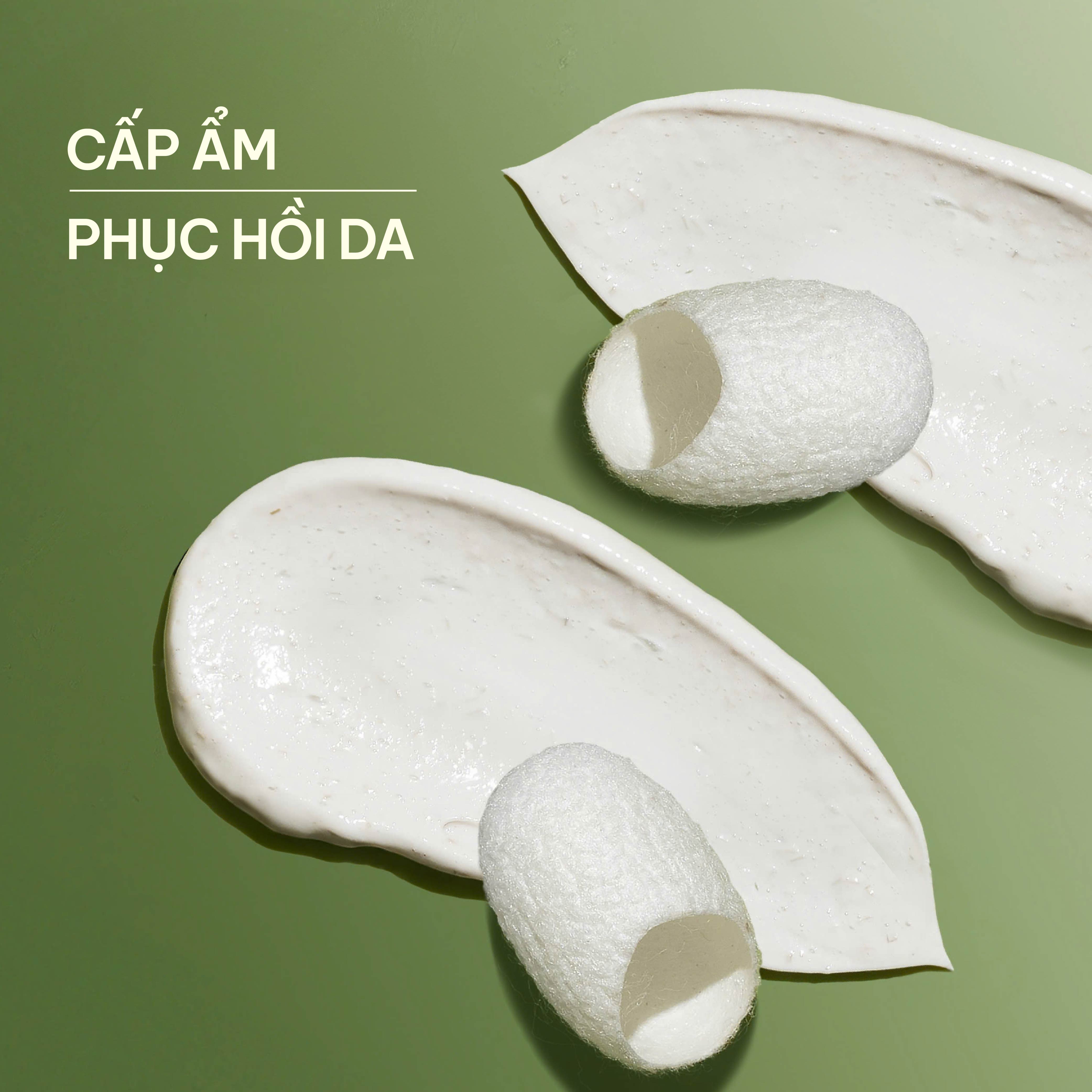 Mặt Nạ Đất Sét Cấp Ẩm Tơ Tằm Phục Hồi Da Cỏ Mềm 120g