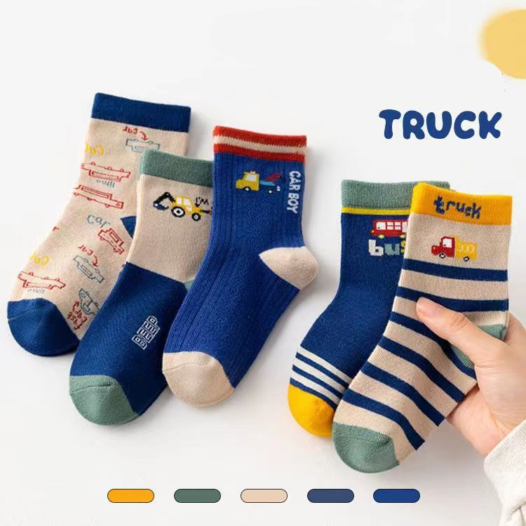 Set 5 Đôi Tất Hình Thú Thu Đông Cho Bé Trai Bé Gái