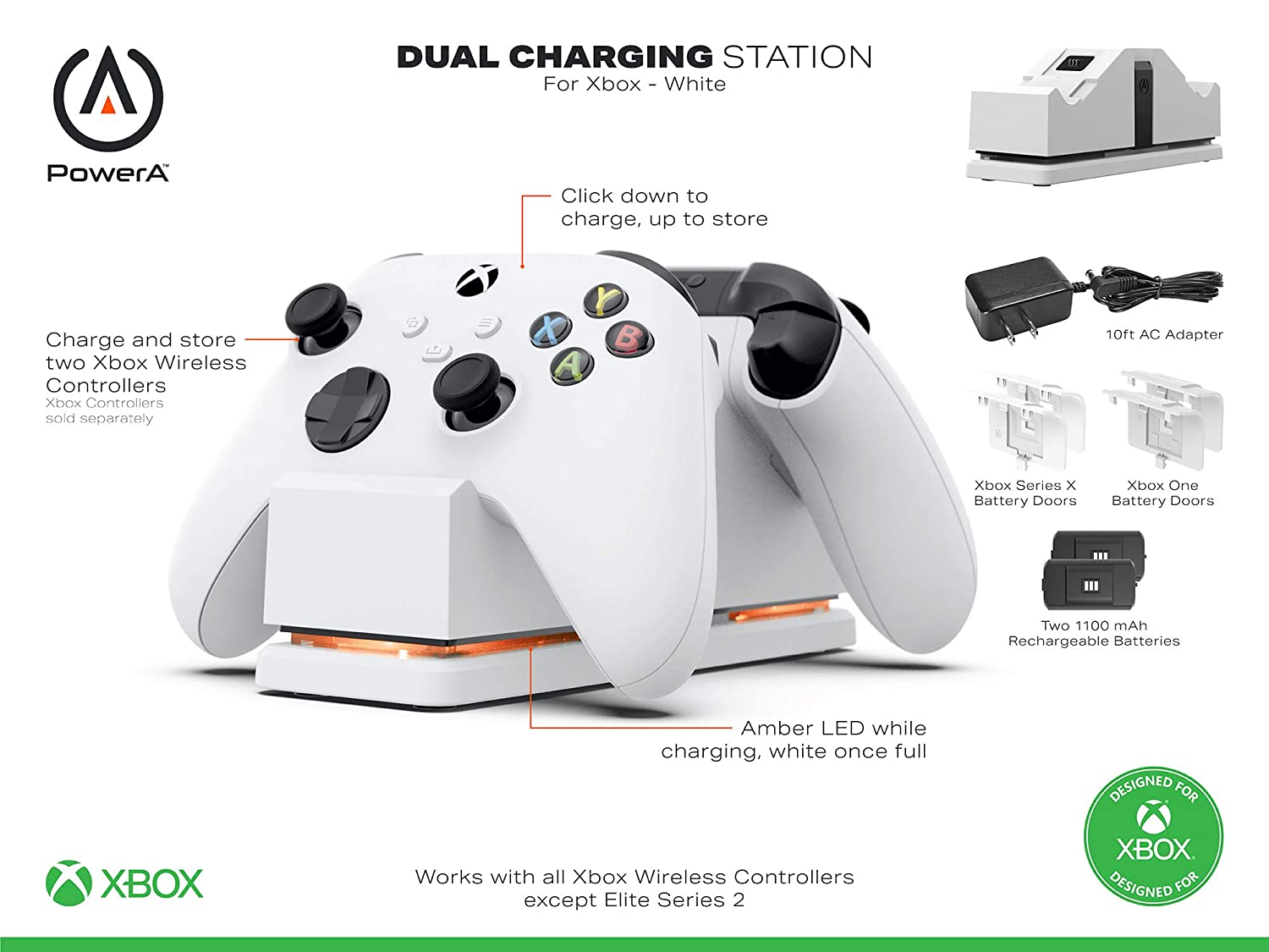 Dock Sạc Tay Cầm Xbox + Pin Xbox One/ Xbox Series S/X Chính Hãng PowerA Lazada.vn