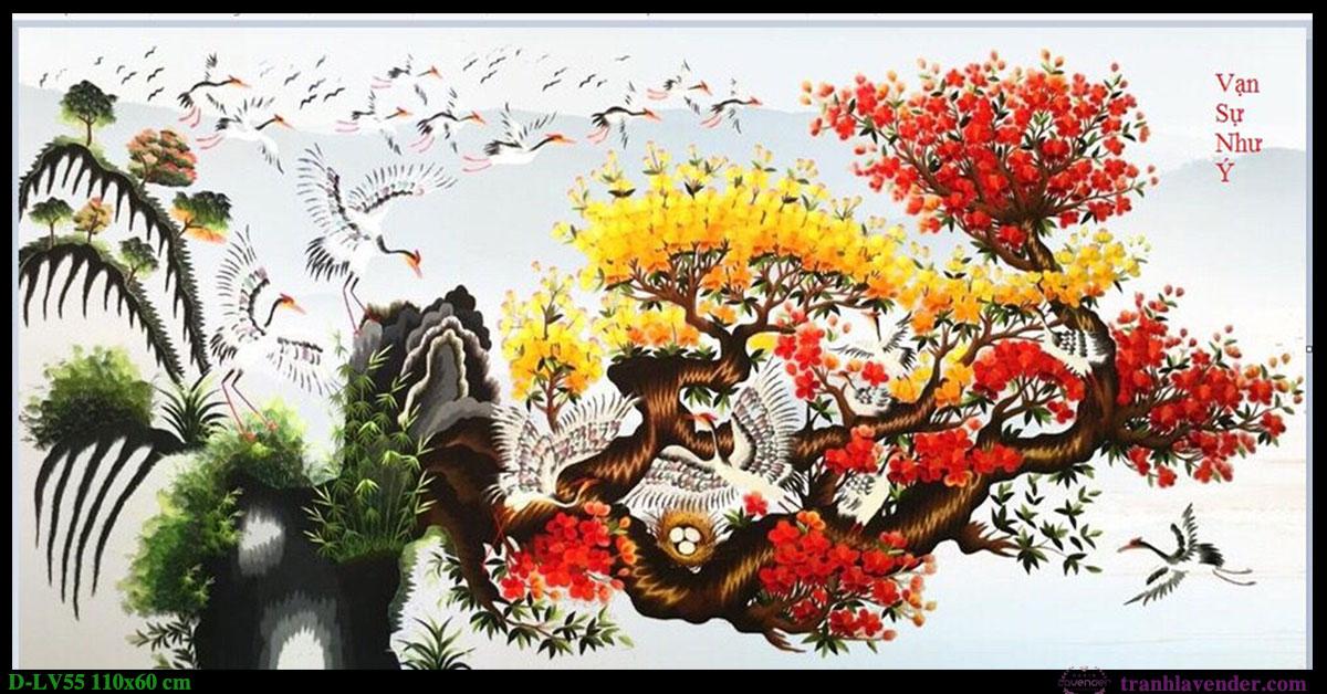 Tranh đính đá vạn sự như ý lv055