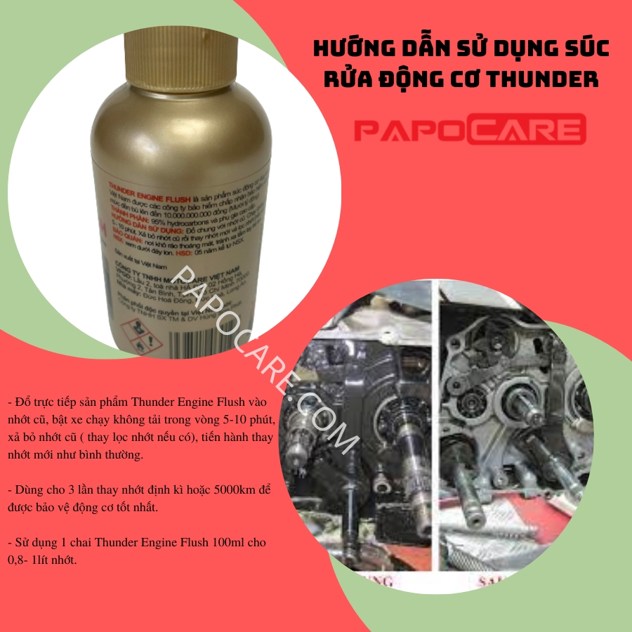 Dung dịch súc rửa động cơ Thunder Engine Flush mẫu mới