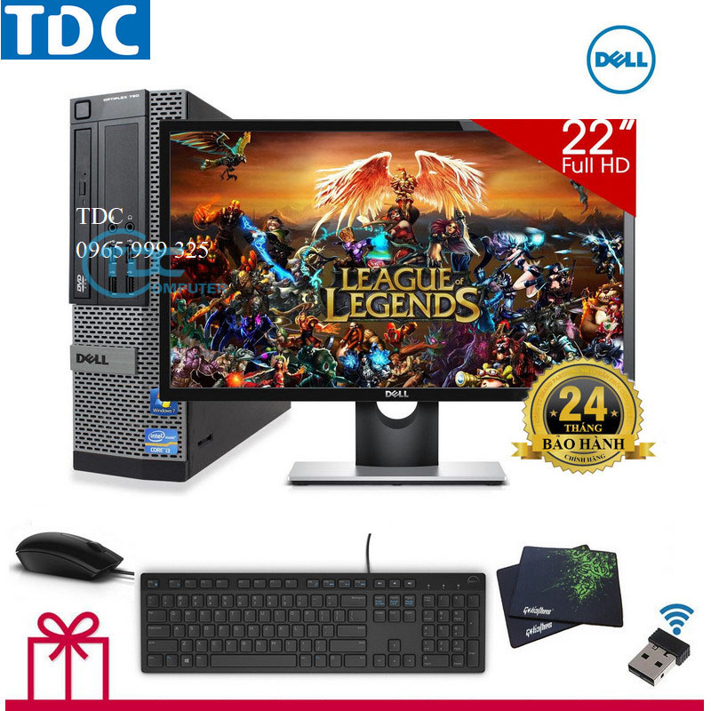 [Trả góp 0%]Bộ máy tính để bàn DELL Optiplex Core i7 3770 RAM 8GB, ổ cứng SSD 240GB; Màn Hình DELL 22 inch. Tặng bàn phím chuột DELL, usb wifi. Bảo hành 1 đổi 1 trong 24 tháng.