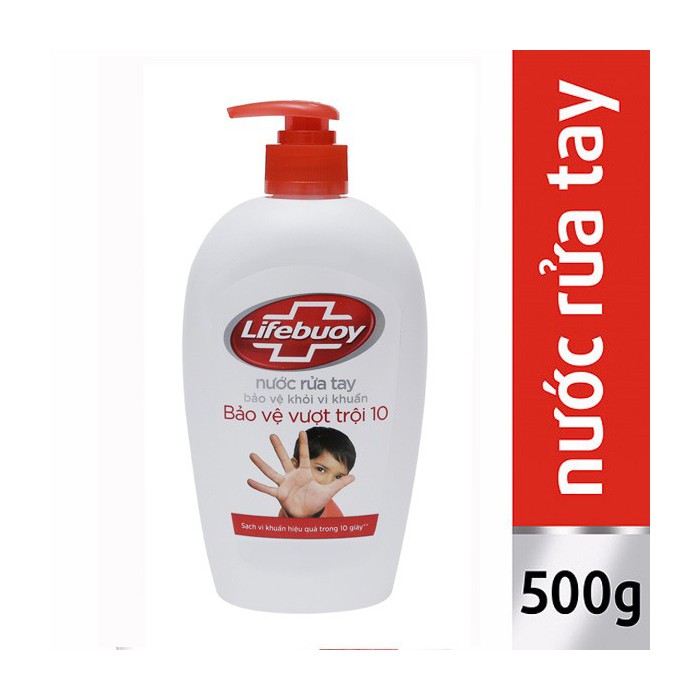 Nước rửa tay Lifebuoy bảo vệ vượt trội chai 500ml