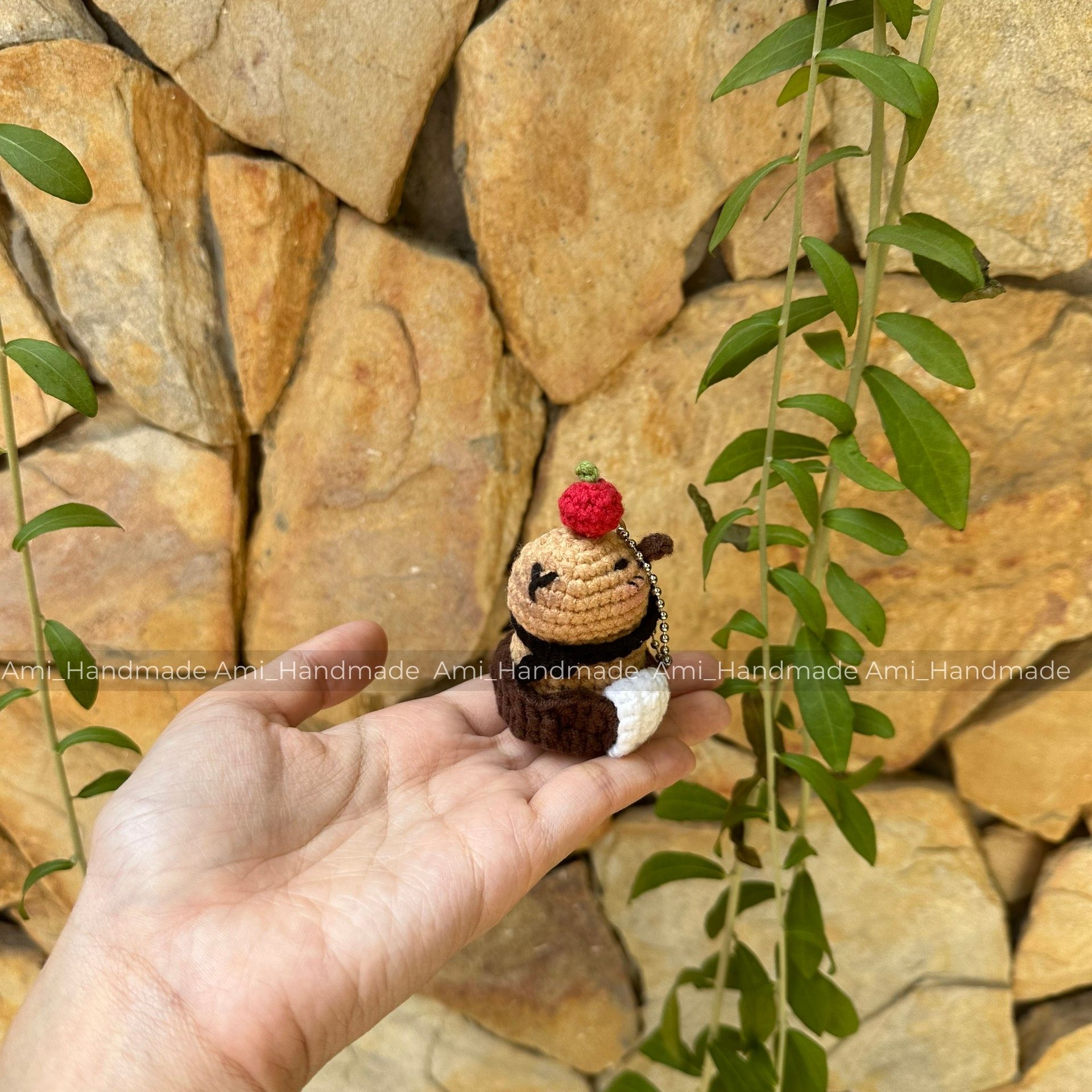 Capybara móc khóa, mô hình siu dễ thương (sản phẩm len handmade)