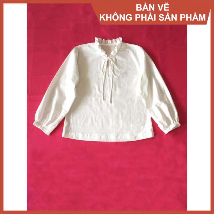 Rập áo tay dài form rộng - Rập giấy mã 607 (Bản vẽ) (BẢN VẼ)