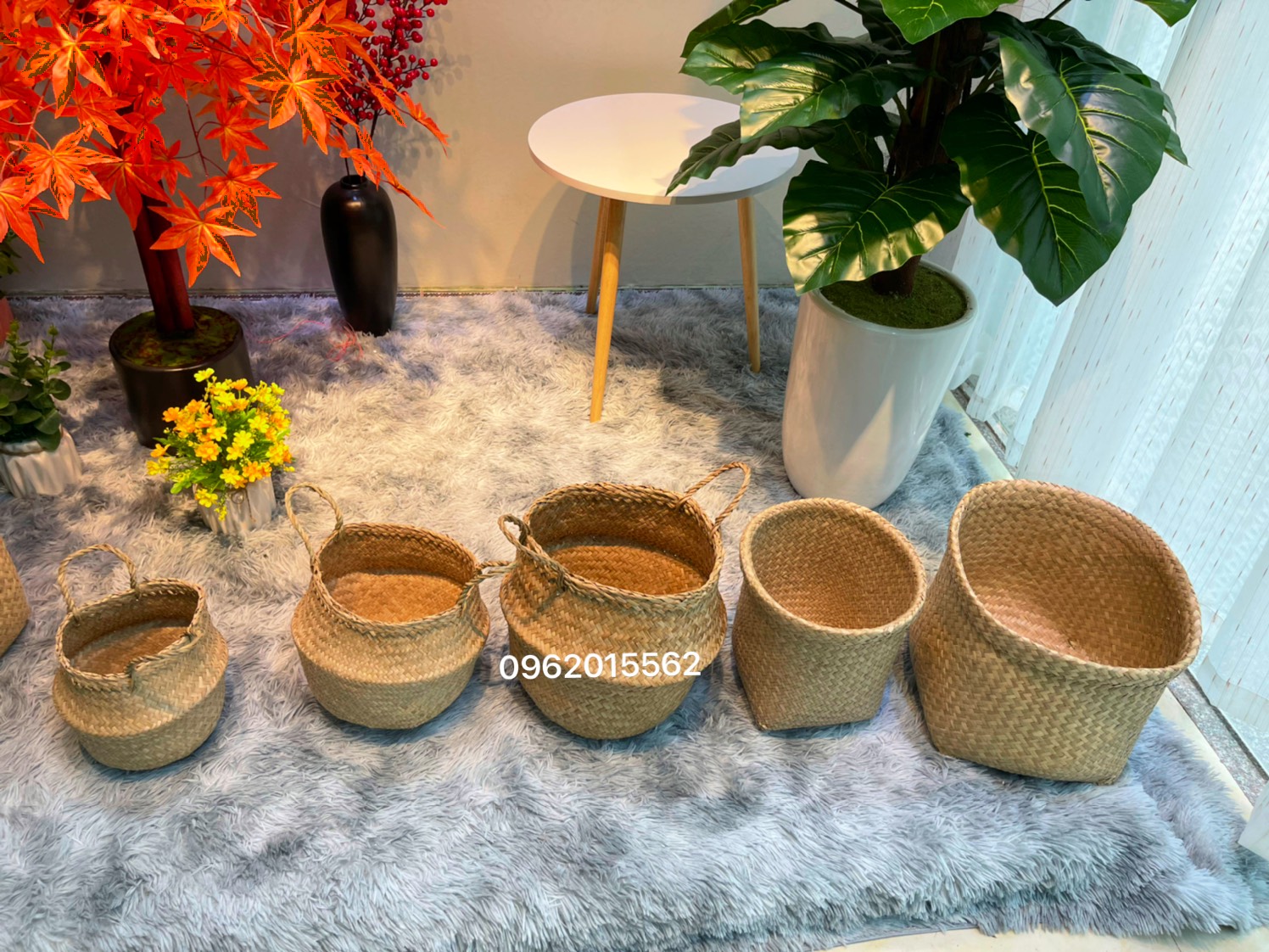 Giỏ cói trồng cây loại 1, dày dặn đẹp