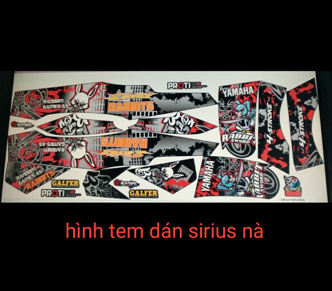 tem sirius dán xe màu đen chất liệu cao cấp