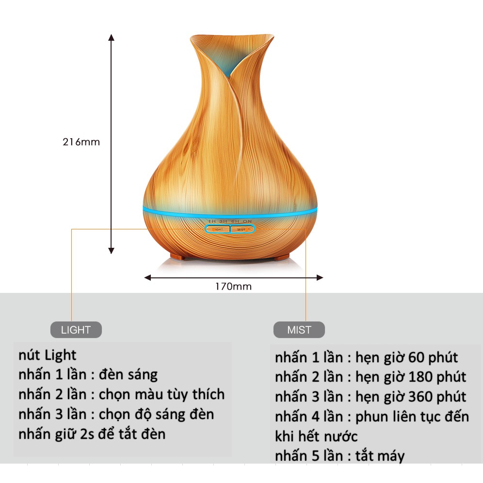 [HCM]Máy Xông Tinh Dầu( CÓ TẶNG KÈM TINH DẦU SẢ)