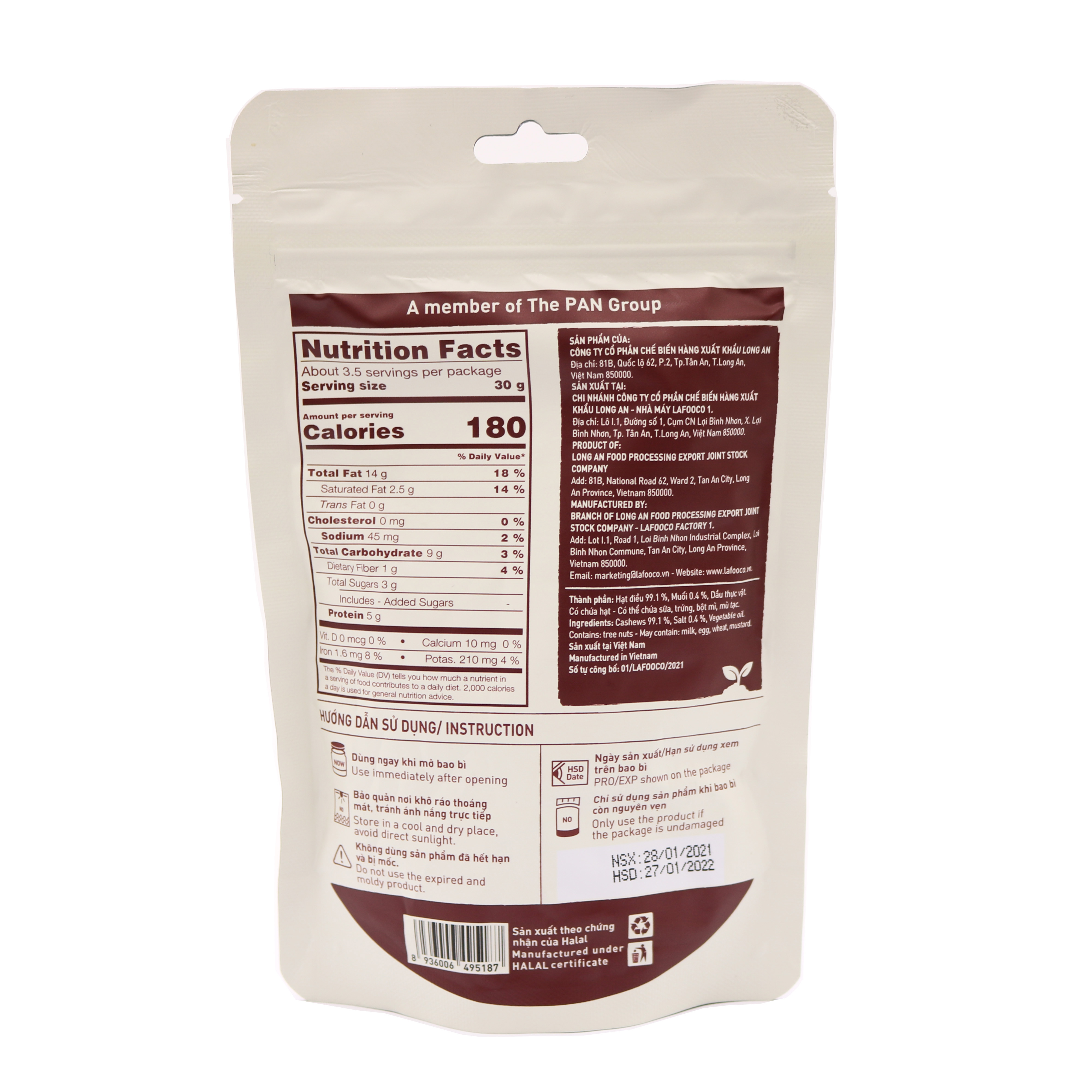 Hạt Điều Rang Muối LAFOCO Túi 100g