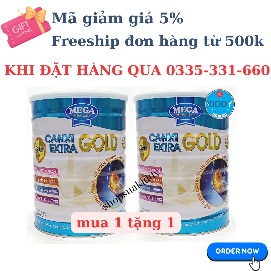 [FREESHIP+MGG] Sữa canxi cho người già Canxi Extra Gold lon 900g [Mua 1 tặng 1]