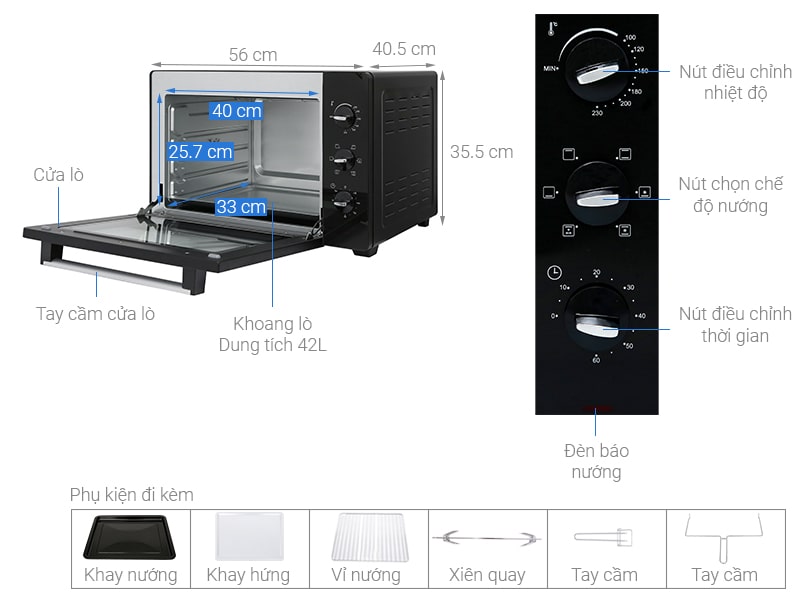 Lò nướng Bluestone EOB-7588 42Lit