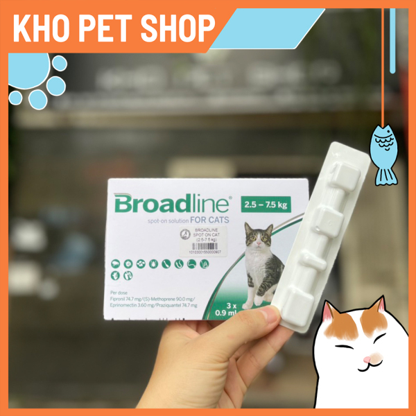 Nhỏ gáy Broadline phòng, loại trừ nội ngoại kí sinh trùng cho mèo trên 2.5kg(1 tuýp)