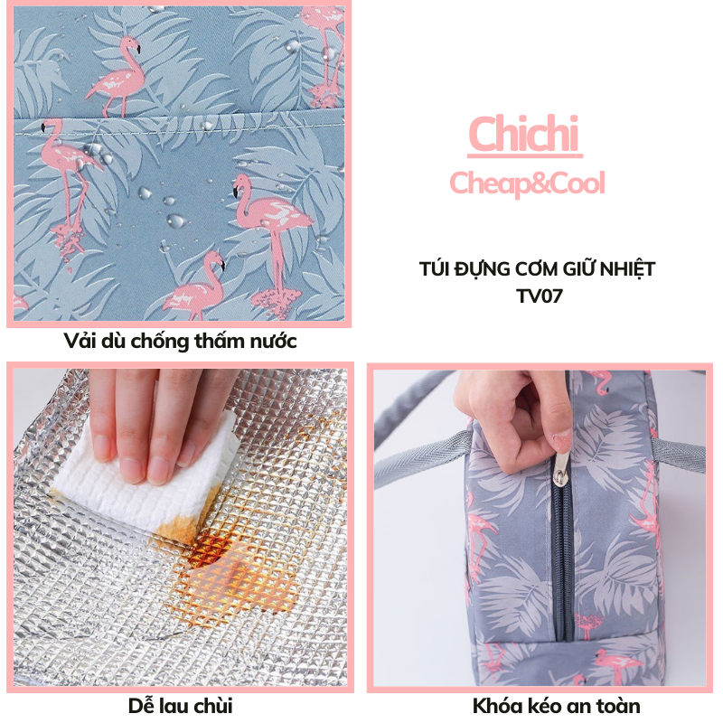 Túi đựng hộp cơm giữ nhiệt văn phòng cỡ lớn chống thấm nước ChiChi TV07