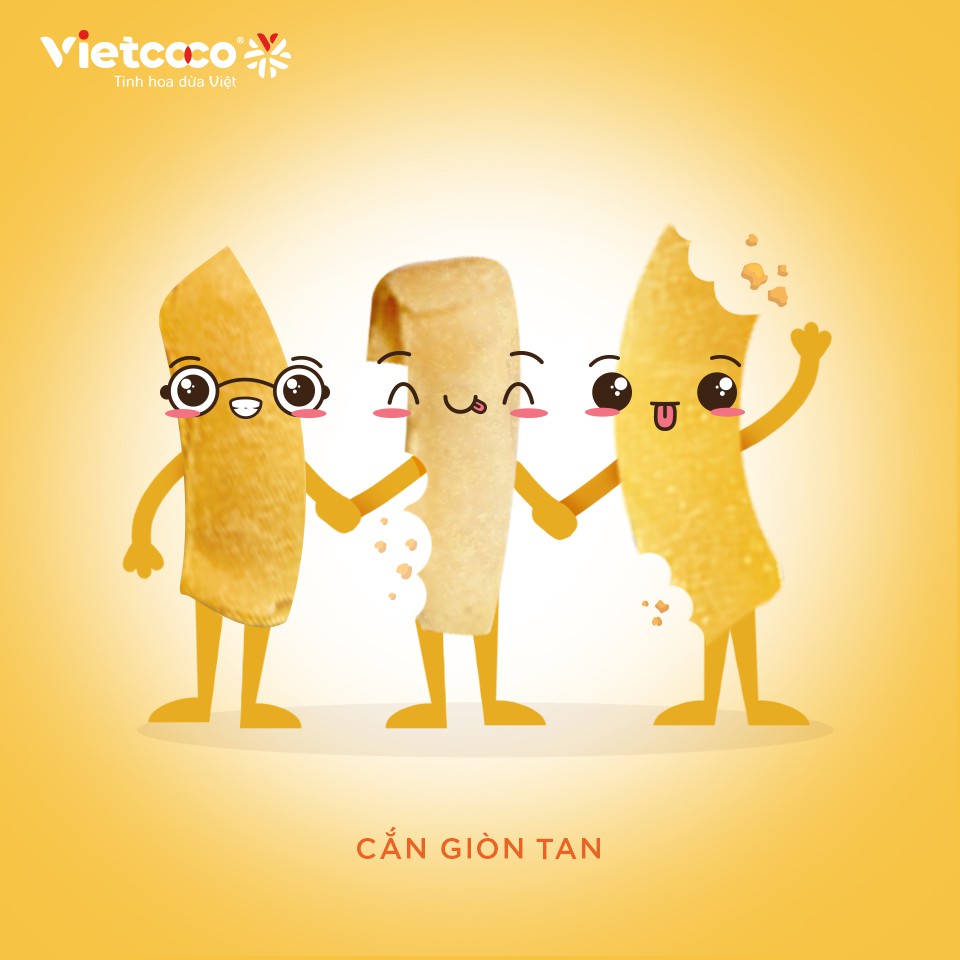 Dừa Sấy Túi 45g VietCoCo Thơm Ngon Giòn Tan