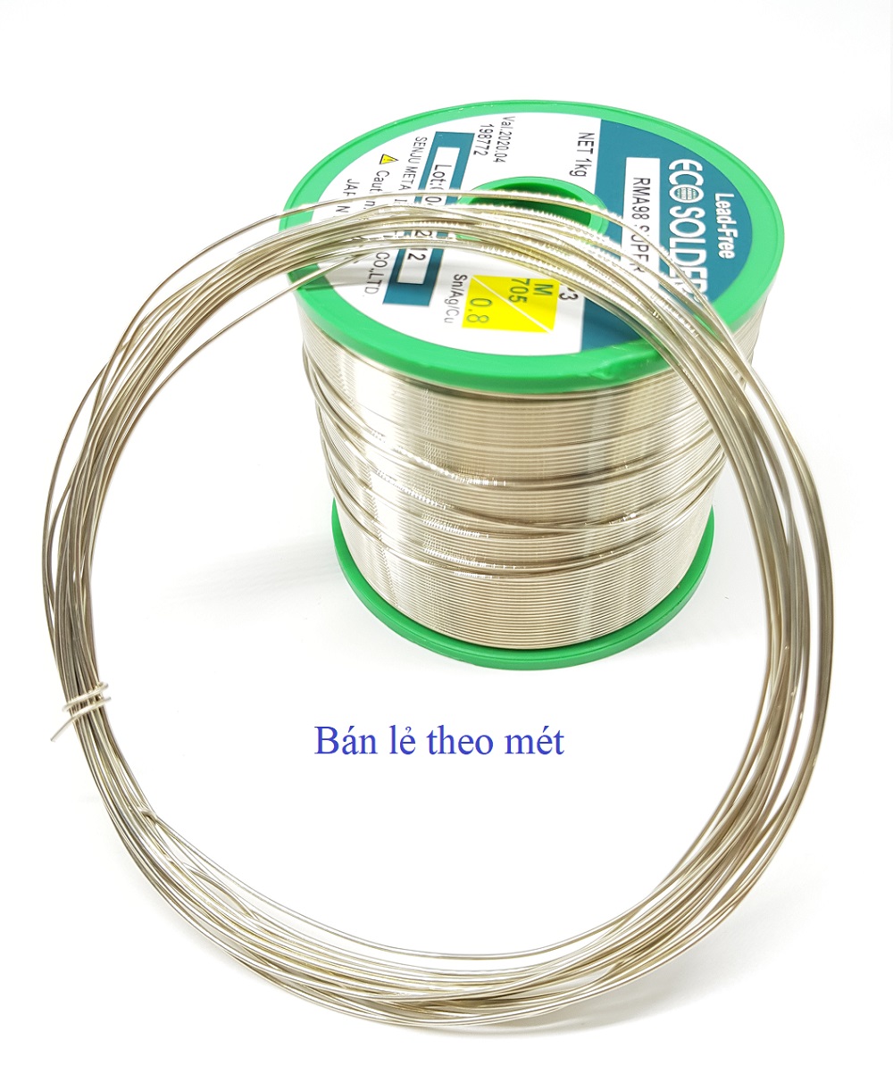 5m Thiếc hàn không Chì SENJU Nhật Bản cao cấp chứa Thiếc-Bạc-Đồng (chứa 3% bạc) - bán lẻ theo mét