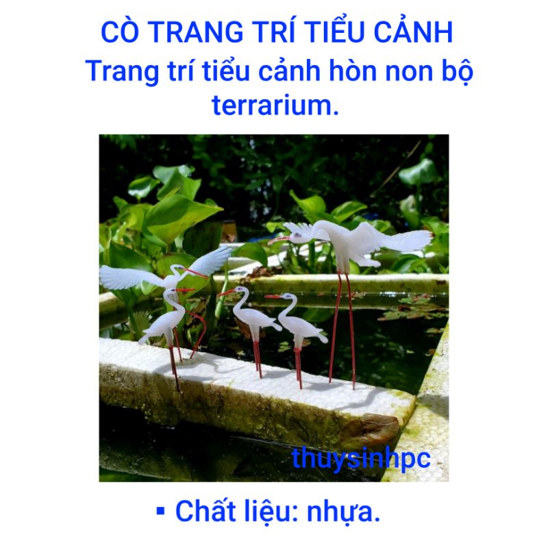 Cò trắng trang trí tiểu cảnh trang trí bể thủy sinh cá cảnh
