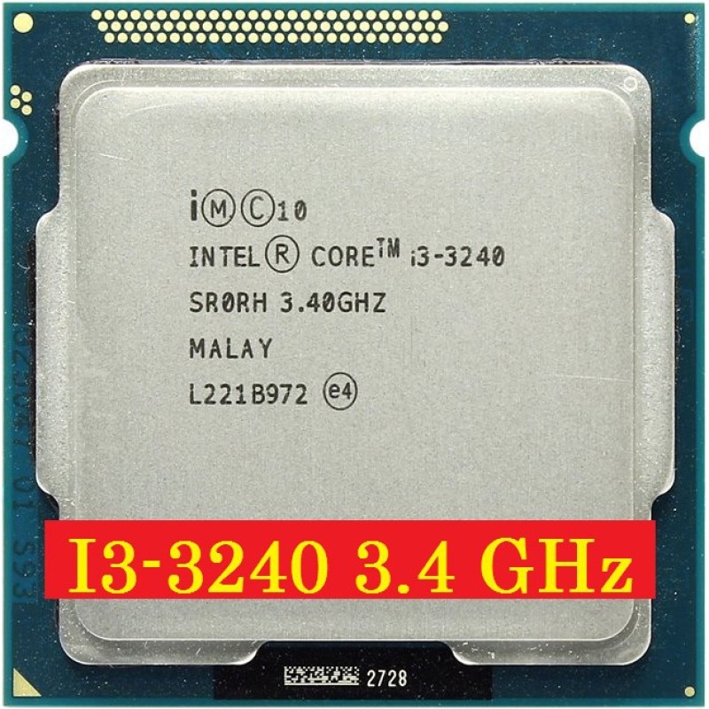 Bảng giá Bộ vi xử lý Intel Core i3 3240 3.40GHz (2 lõi, 4 luồng) Socket 1155.Quà tặng keo tản nhiệt. Bảo hành 1 tháng 1 đổi 1 Phong Vũ